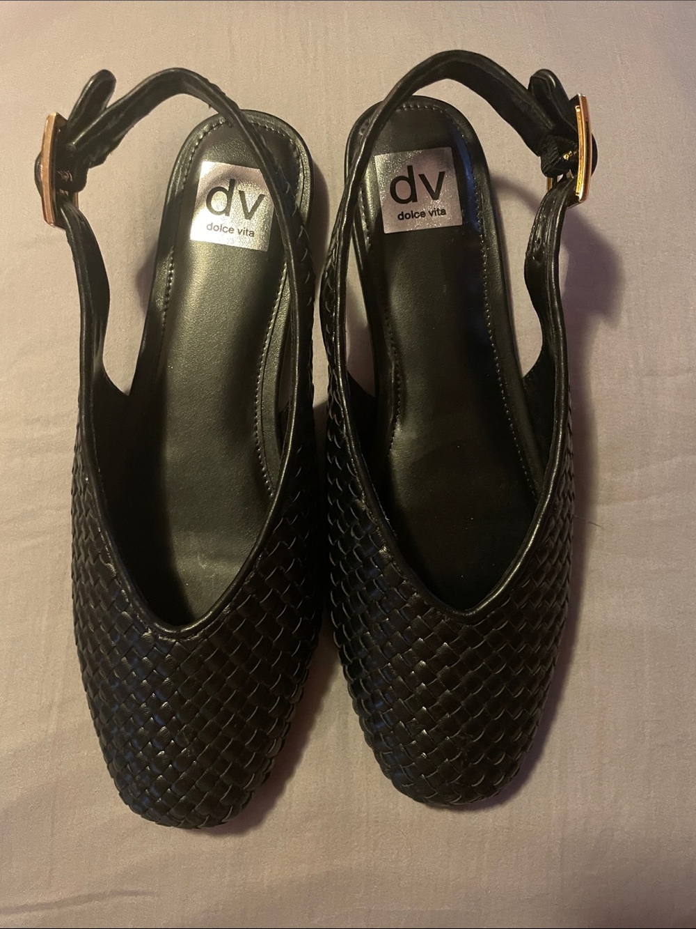 NWOT Dolce Vita Black Woven Slingback Mules Size 8.5